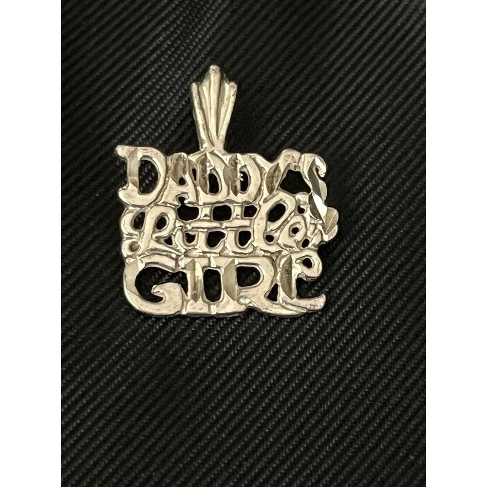Vintage Sterling Silver Dady's Little Girl Charm Pendant 925 Sterling Silver .5"